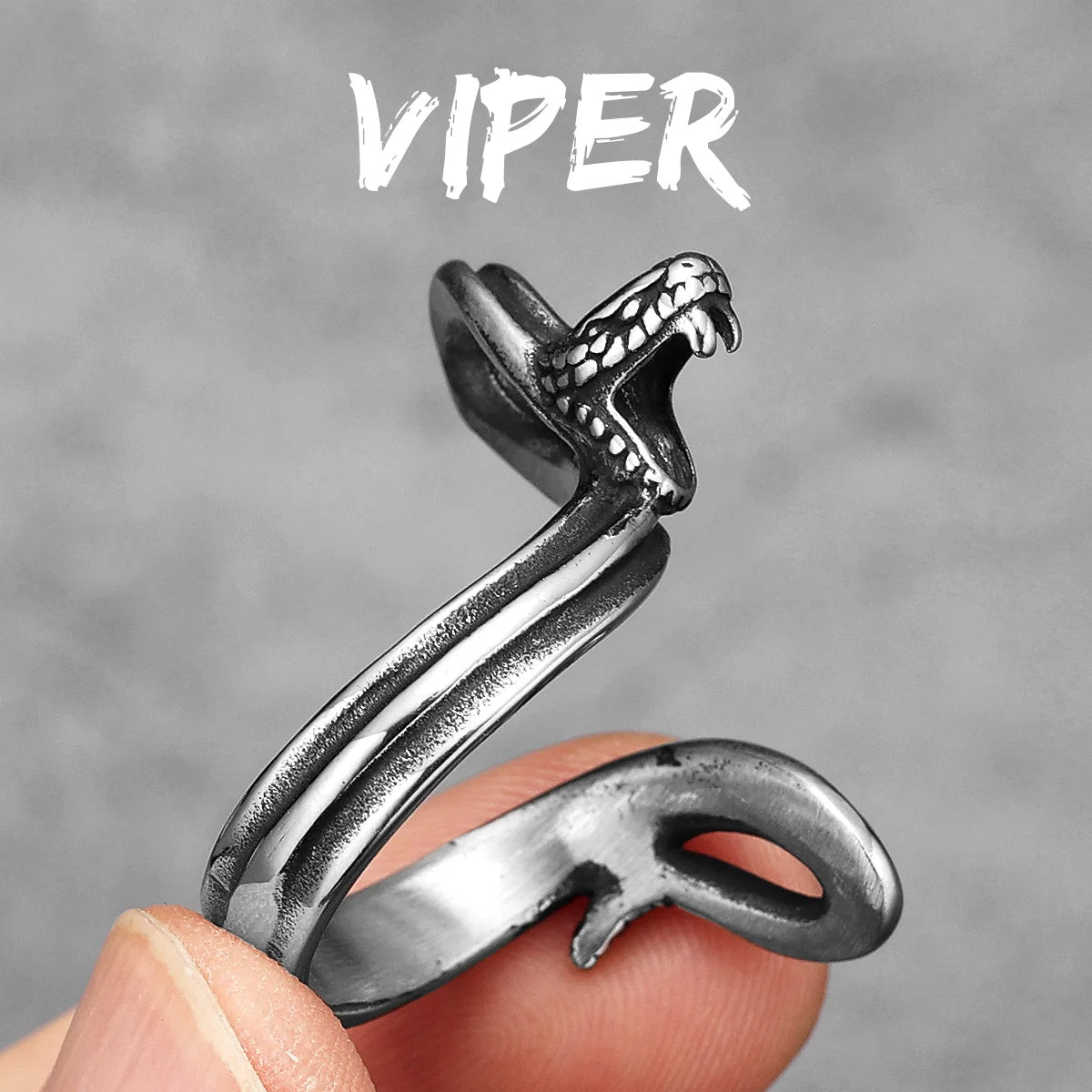 PENDRA Animal Poisonous Snake Steel Ring
