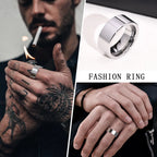 Basic 8mm Wedding Bands for Men, Male Classic Plain Tungsten Carbide Finger Band Ring Jewelry