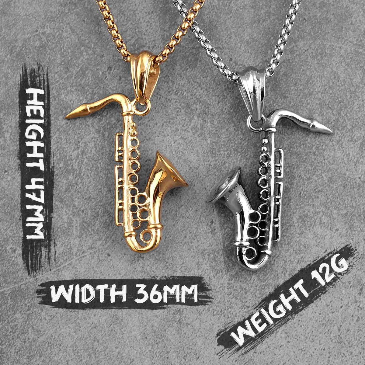 PENDRA Saxophone Boyfriend Steel Necklace