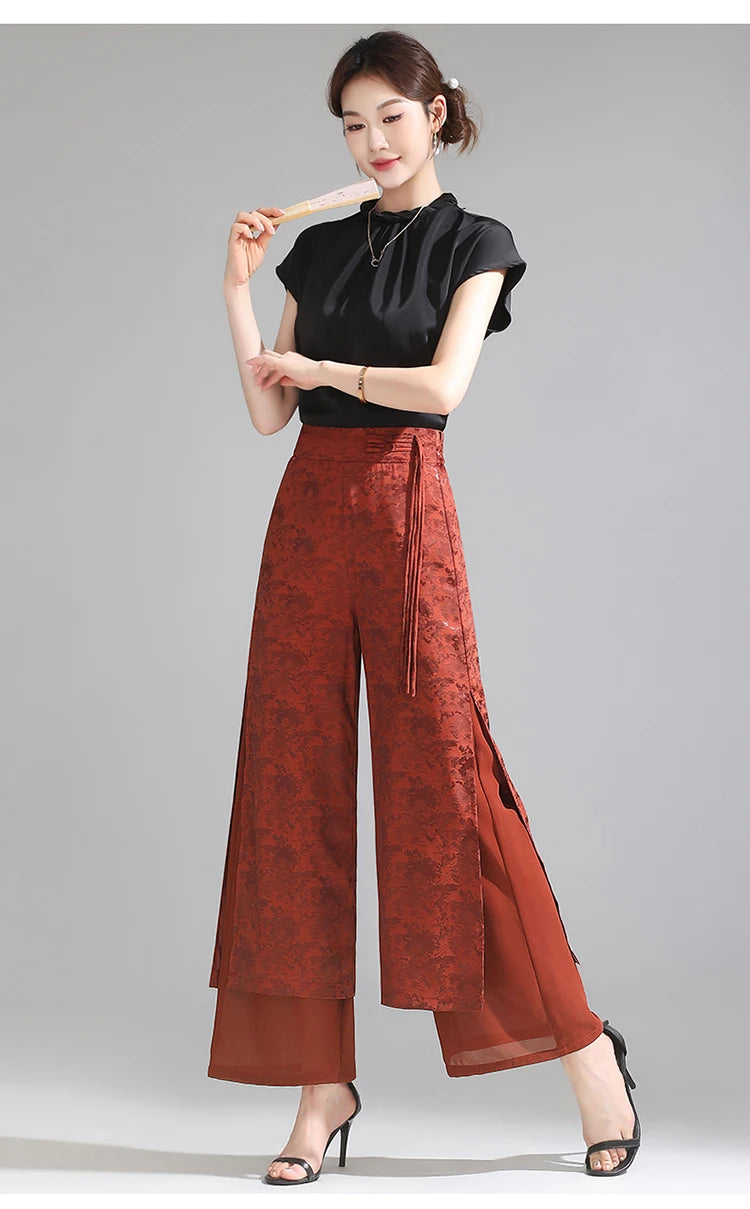 PENDRA Chiffon Wide Trousers Pants