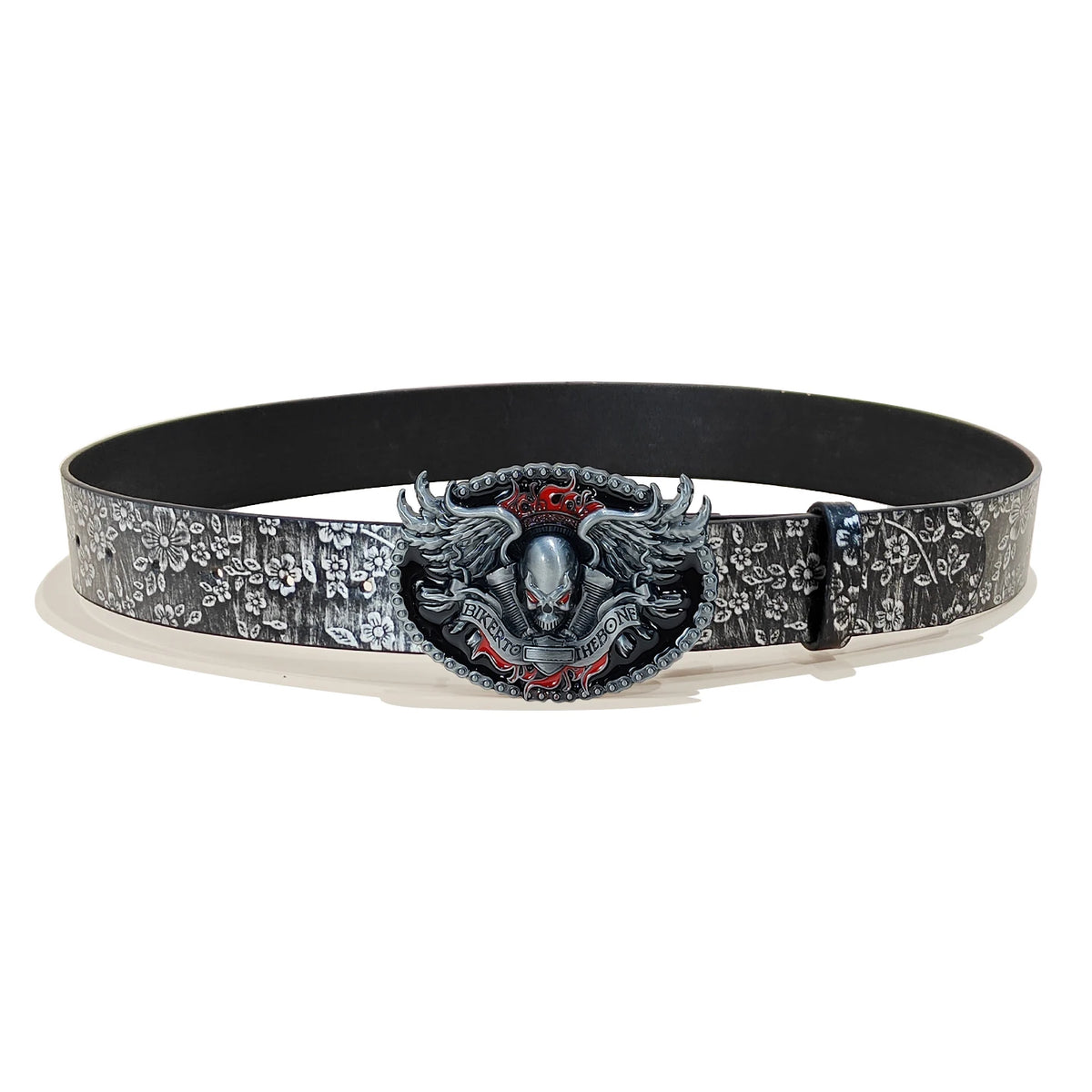 Men's Vintage Embossed Pu Leather Belt For women Skull Ghost Buckle Y2K Gothic Punk Rock Hip Hop Accessory spring summer