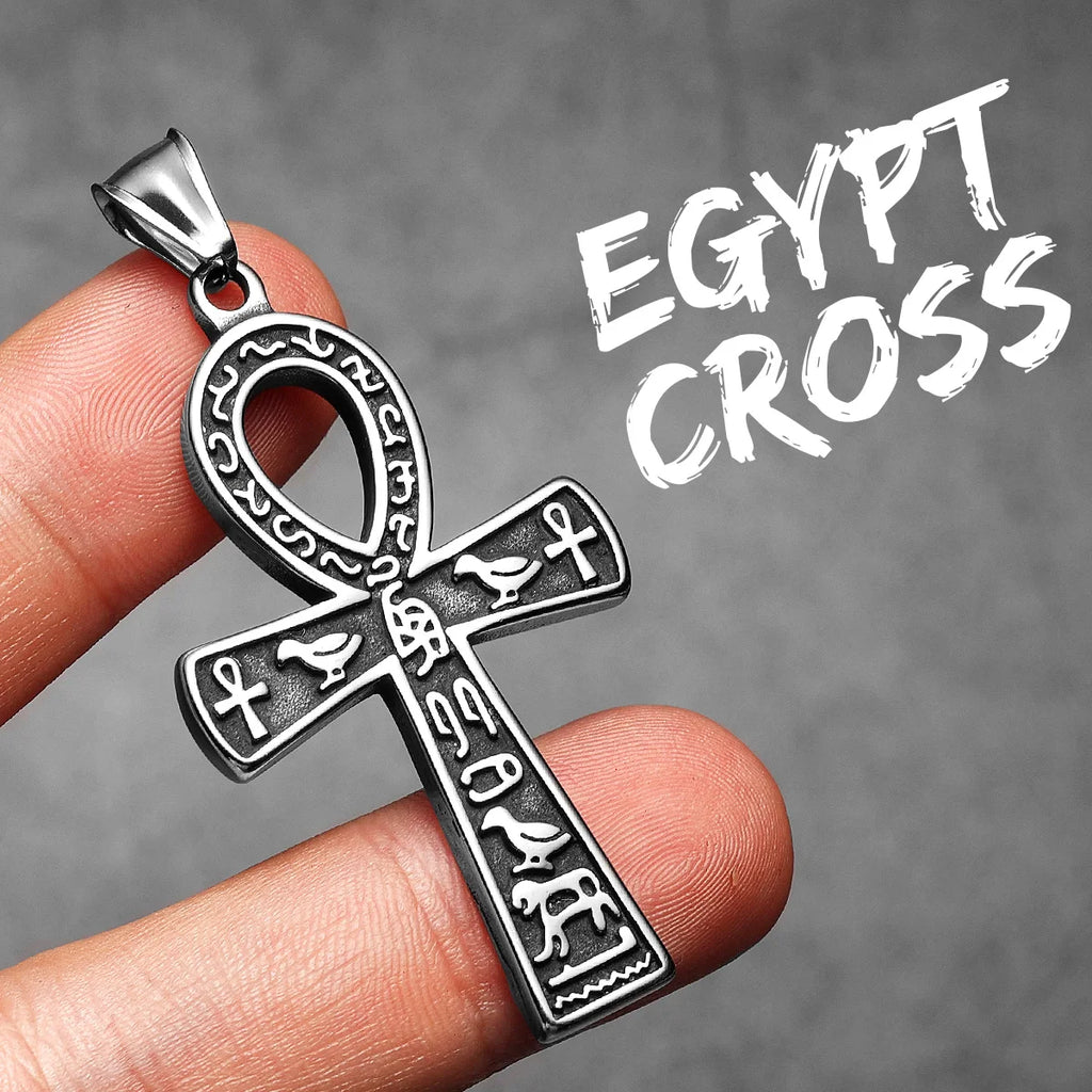 PENDRA Egypt Cross Steel Necklace
