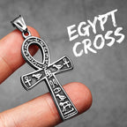 PENDRA Egypt Cross Steel Necklace