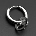 1pcs Punk Peace Sign Stainless Steel Stud Earring For Men Women Gothic Cool Prevent Allergy Puncture Ear Ring Jewelry