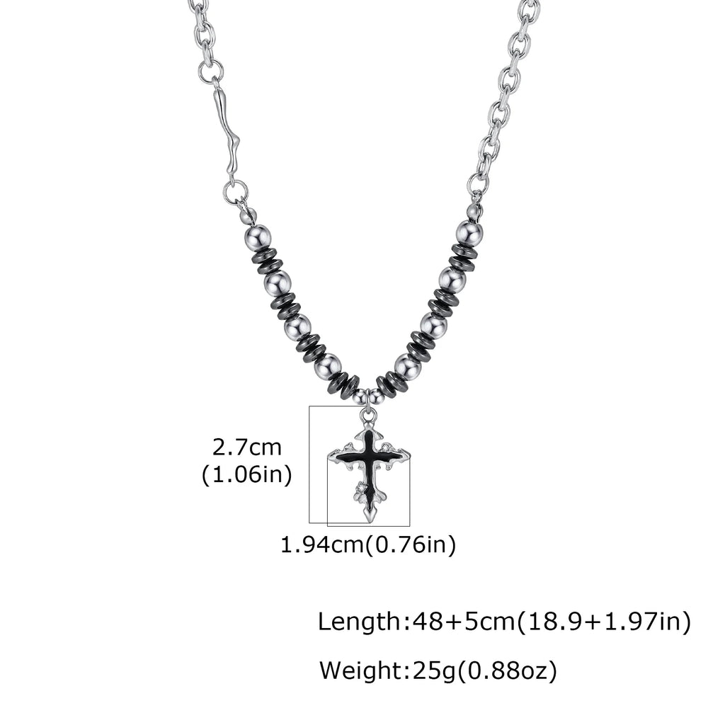 PENDRA Cross Pearl Beaded Necklace