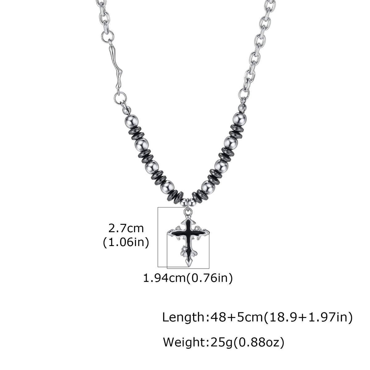 PENDRA Cross Pearl Beaded Necklace