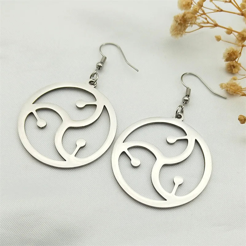 Hip Hop Bdsm Symbol Stainless Steel Earrings For Women Men Gold Color Fifty Shades Of Grey Logo Earring Party Jewelry Gift