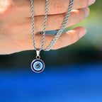 Stainless Steel Evil Eyes Necklace for Men Women,Waterproof Nazar Boncuğu Collar,Stylish Jewelry Gift
