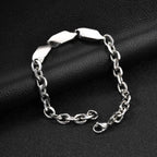 Cool Punk Stainless Steel Chain Bracelet for Men,21CM Silver Color Metal Chain Wristband,Hip Hop Jewelry Gift