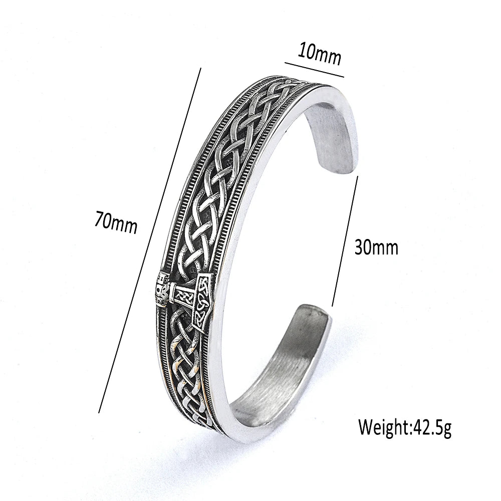 PENDRA Tree of Life Black Rune Stainless Steel Bracelet
