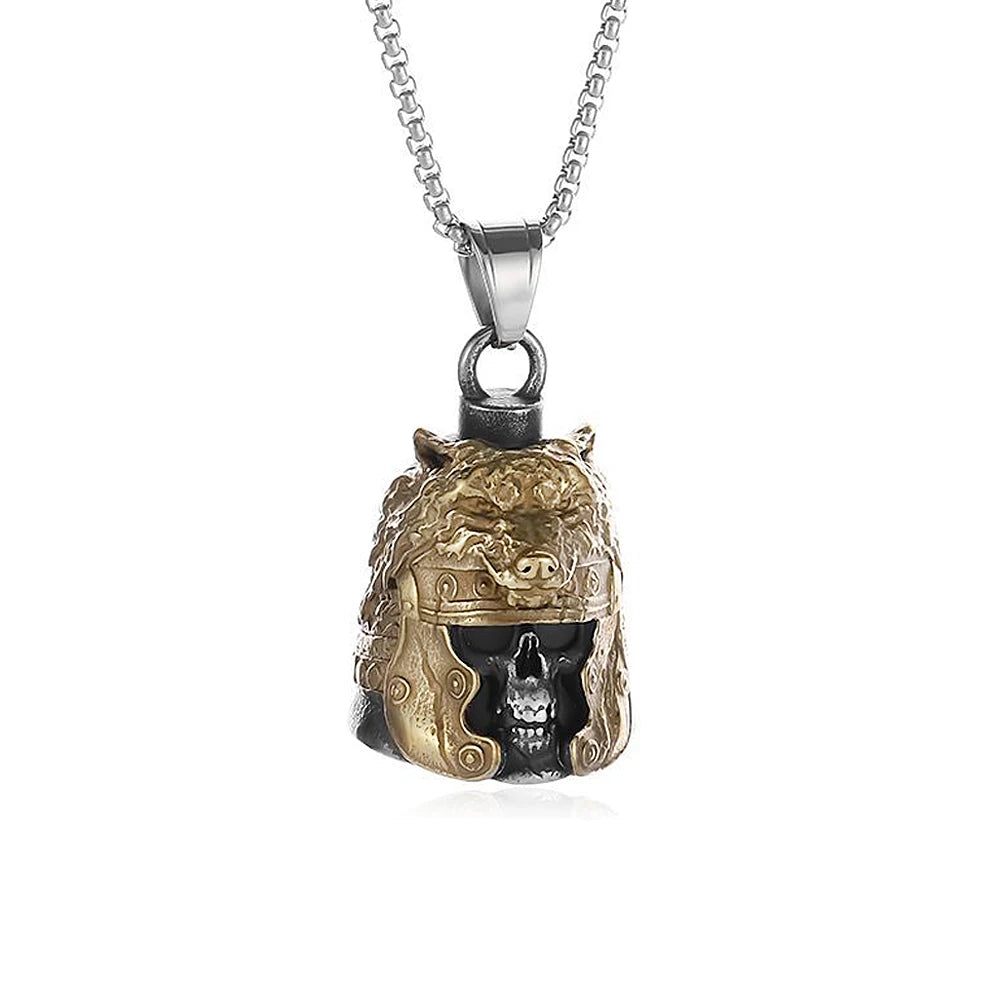 PENDRA Wolfbell Viking Warrior Wolf Bell Pendant