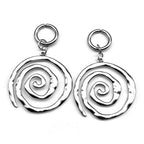 Grunge Stainless Steel Swirl Earrings Cool Korean Charms Hoop Earrings for Women Goth Fashion Accessories Cute Punk Jewelry