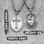 PENDRA Sacred Heart Jesus Steel Necklace