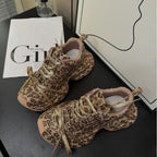 PENDRA Leopard Gold Diamond Shoes