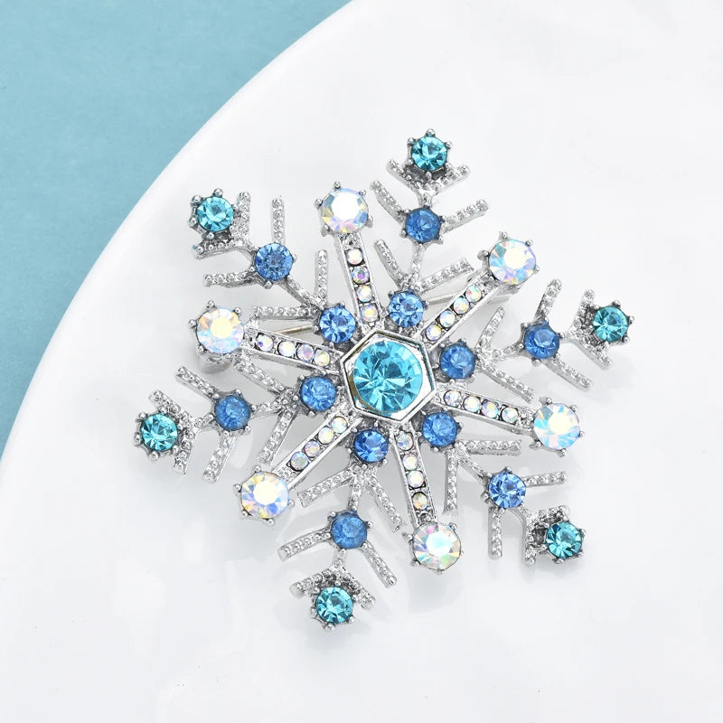 PENDRA Snowelle Blue Snowflake Brooch