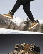 -40c Men's Winter Large-size Leather Sheepskin Fur Integrated Warm and Velvet High-top Trendy Thickened Snow Boots
