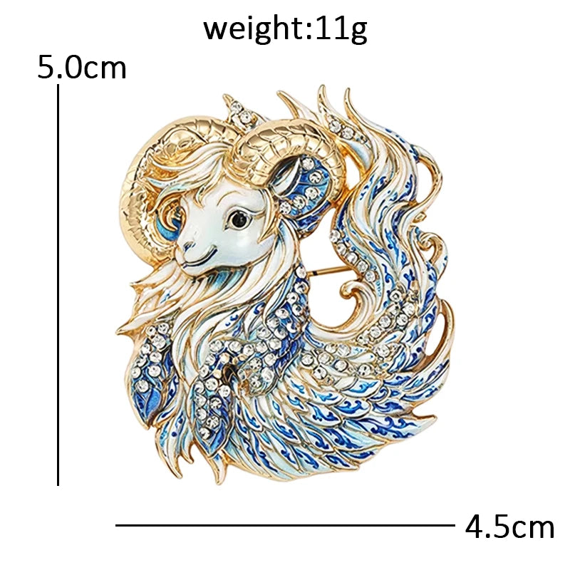 PENDRA Porcelain Animal Collection Brooch