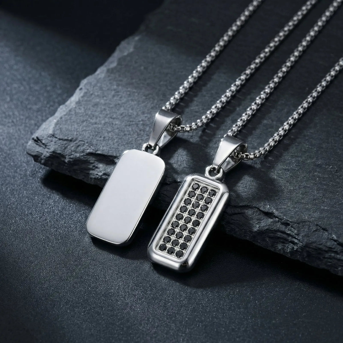 Stylish Men's Geometric Pendant Necklace for Men,314L Stainless Steel Square Pendant Necklace,Birthday Party Gift for Him Dad