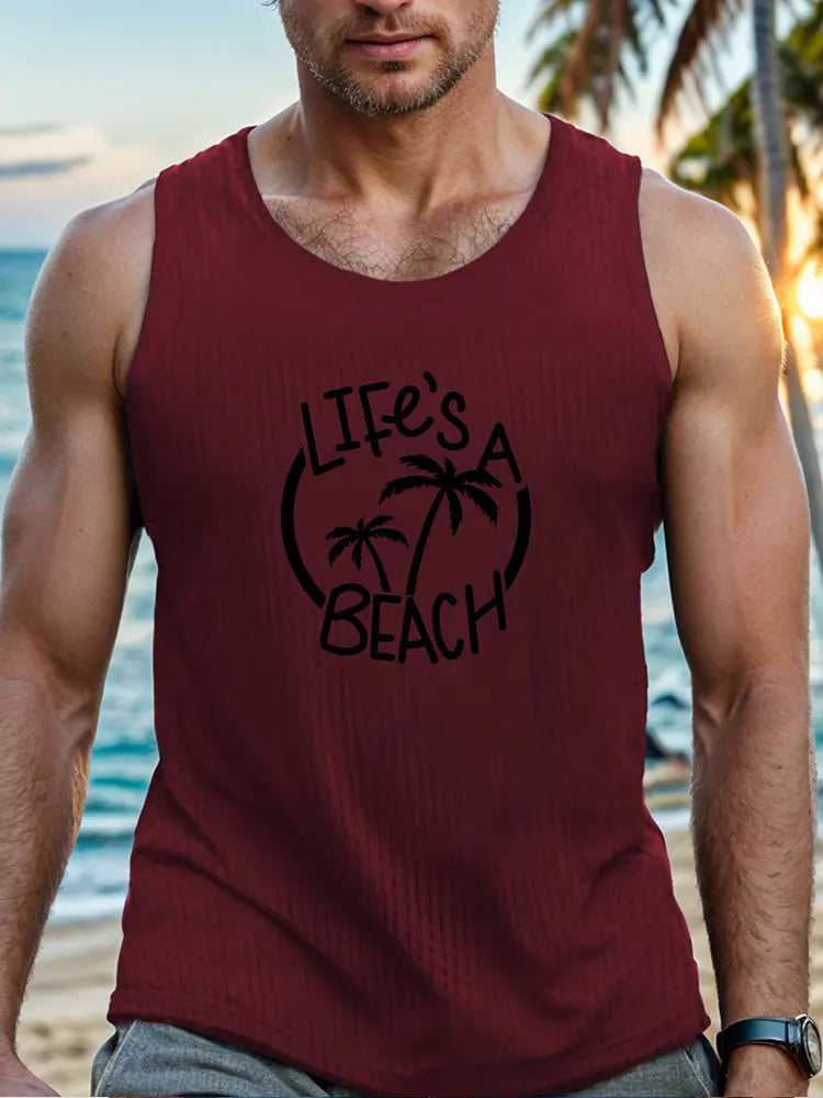 PENDRA Beach Hawaiian Tank Vintage Car Print Sleeveless Tank Top