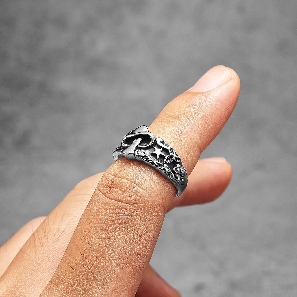 Mushroom Star Men Rings Stainless Steel Retro Punk New In Rock Women Jewelry Fashion Accessories Stranger Things Gift Wholesale