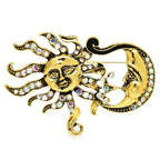 PENDRA Vintage Sun And Moon Brooch