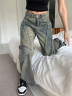PENDRA Wide Leg Waist Washed Pants