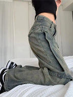 PENDRA Wide Leg Waist Washed Pants