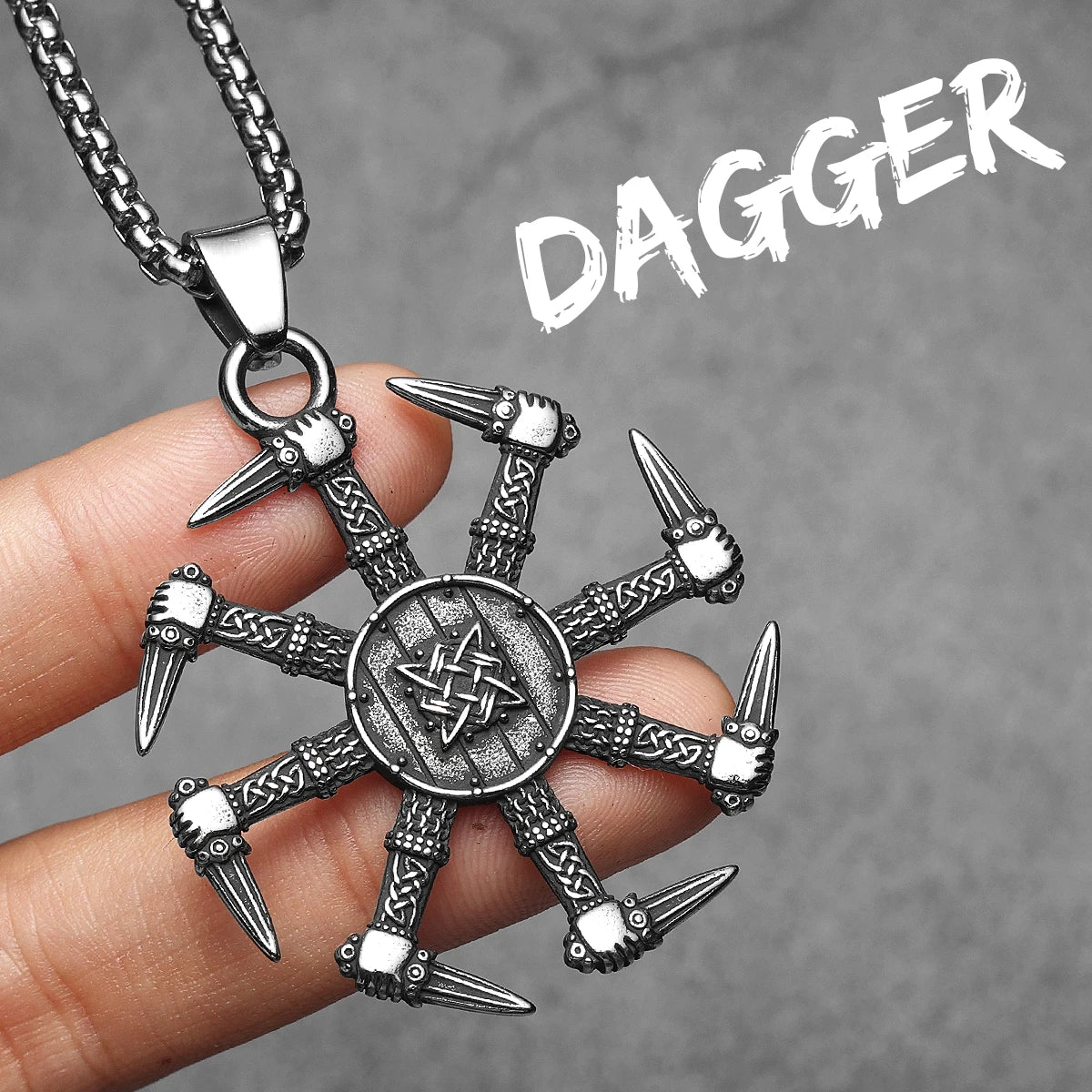 Viking Dagger Unique Amulets Men Necklaces Stainless Steel Pendant Chain Women Punk Fashion Jewelry Accessories Gifts Wholesale