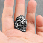 PENDRA Jaguar Warrior Skull Steel Ring