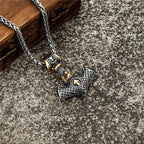 PENDRA Crow Rune Steel Necklace