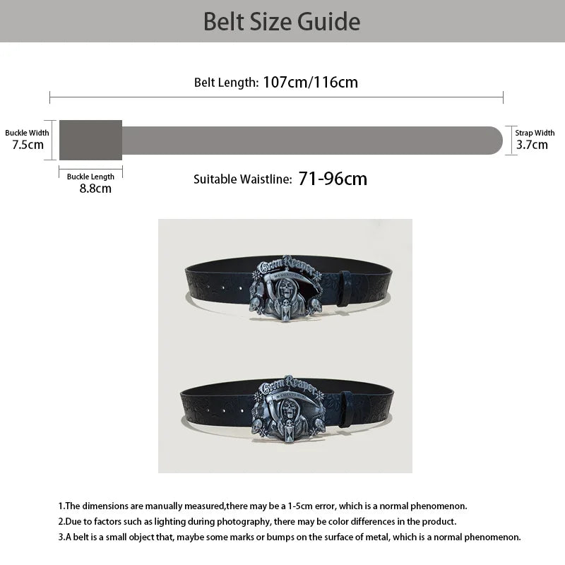 PENDRA Velaellea Leather Skull Gothic Belt