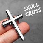 PENDRA Skull Cross Steel Necklace