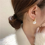 PENDRA Hoop Gold Pearl Earrings