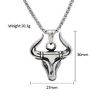 PENDRA Bullforge High Polish Stainless Steel Bull Pendant