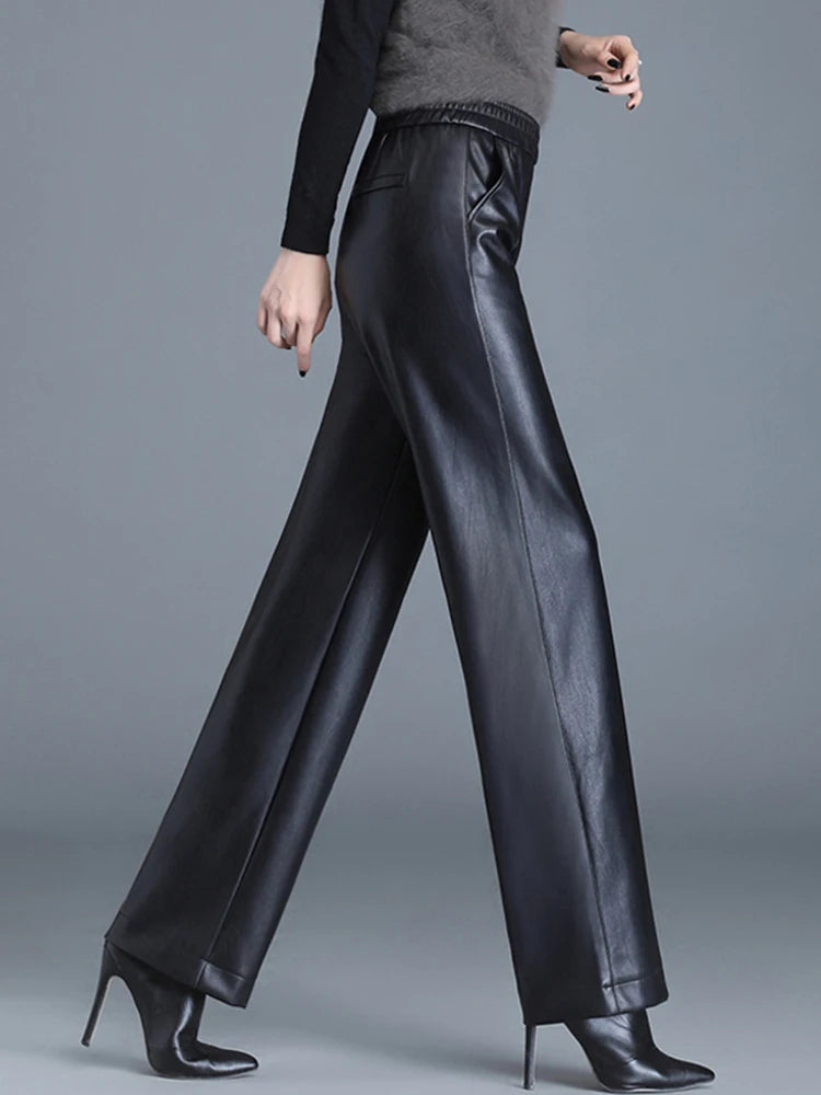 PENDRA Noir Flare High Waist Floor Length Pants