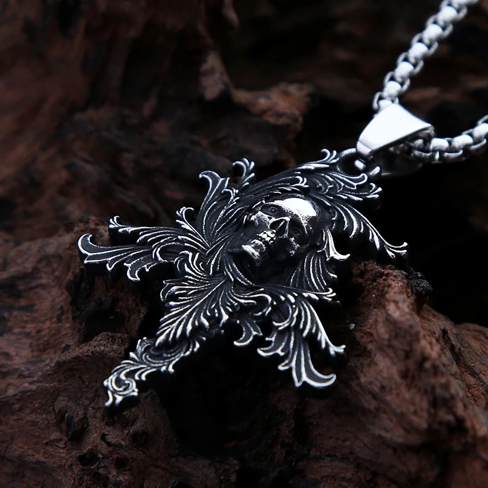 PENDRA Skullforge Retro Stainless Steel Skull Pendant