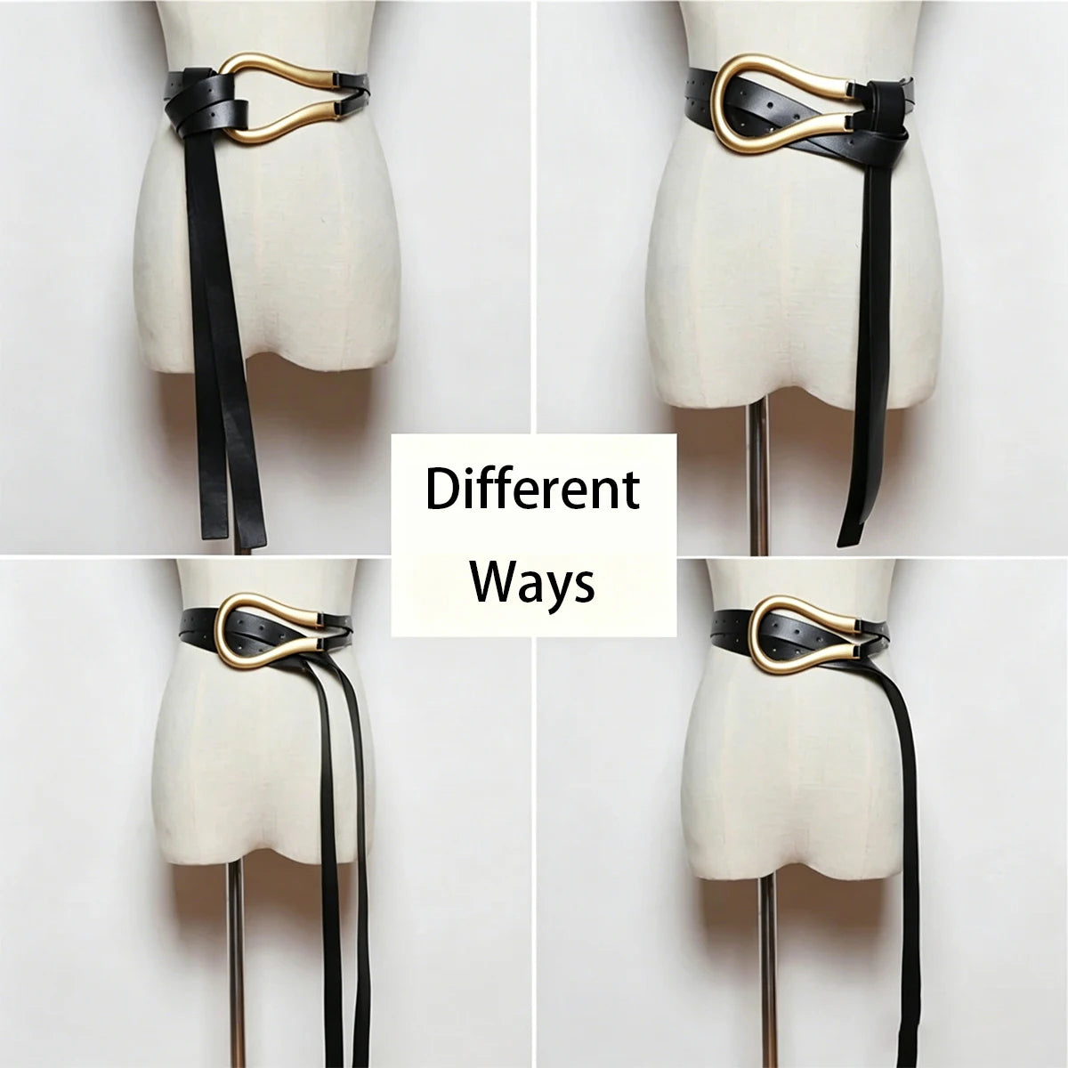 Women's Instagram Genuine Leather Belt European and American Fashion Versatile Horseshoe Buckle Decoration Suit with Dress Shirt