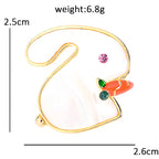PENDRA Cute White Rabbit Brooch
