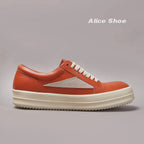 PENDRA Retro Flame Orange Low-Top Thick-Sole Lift Sneakers