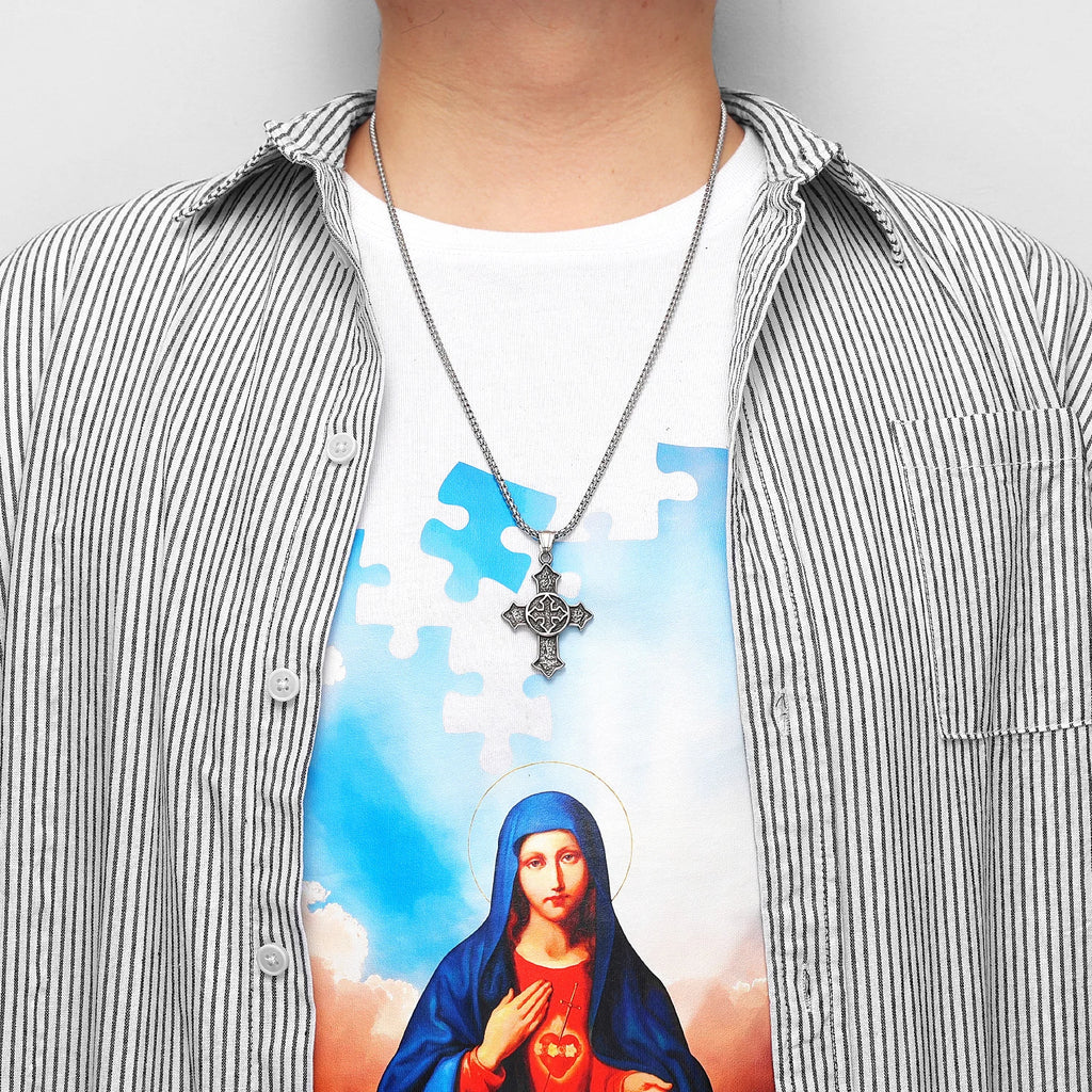PENDRA Religion Cross Steel Necklace