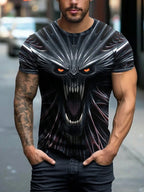 Summer Outdoor Sports Short-sleeved Top Urban Street Casual Men's T-shirt Daily Holiday Party Stylish T-shirt Spider Print