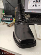 PENDRA Leather Zipper Platform Boots
