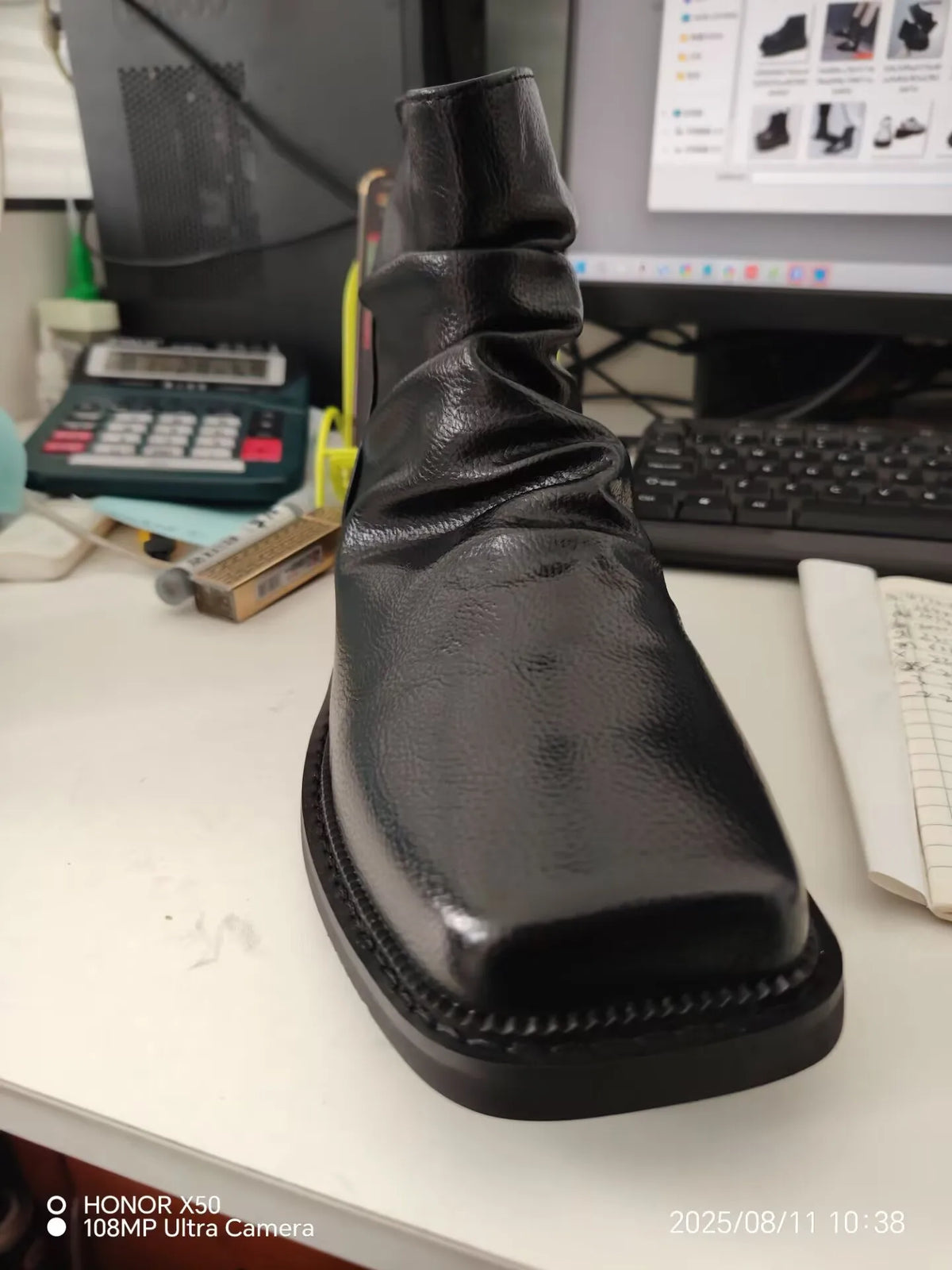 PENDRA Leather Zipper Platform Boots