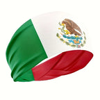 1pc Mexican Flag Sweat Absorbent Headband for Yoga & Running - Unisex Sports Hairband with Vibrant Green, White & Red Stripes an