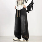 PENDRA Embroidery Washed Straight Pants