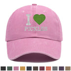 1pc 1pcs "I Love Pickles" Duckbill Cap with Pickle Print - Adjustable Snapback Baseball Hat, Lightweight Breathable Suitable
