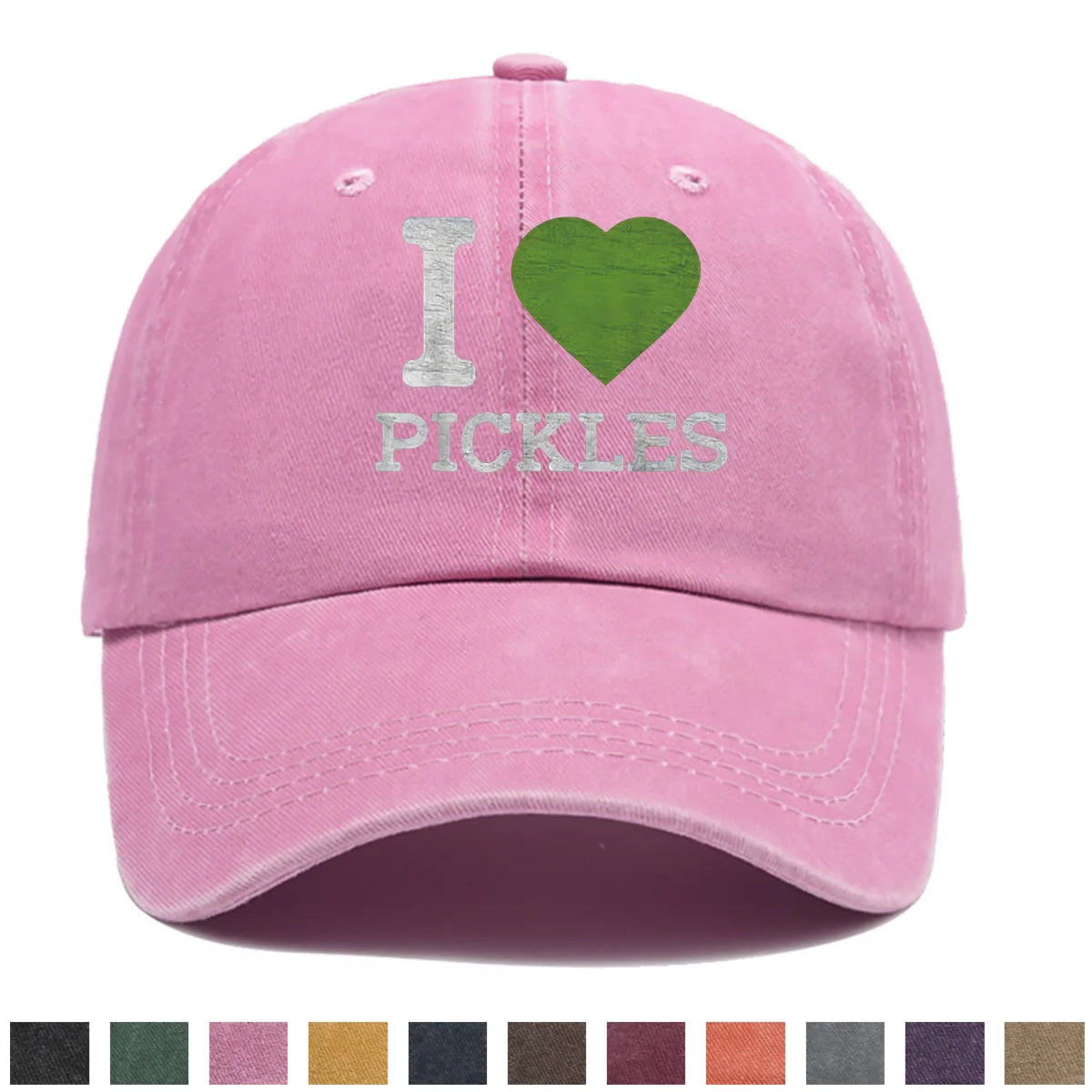 1pc 1pcs "I Love Pickles" Duckbill Cap with Pickle Print - Adjustable Snapback Baseball Hat, Lightweight Breathable Suitable