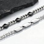 Cool Punk Stainless Steel Chain Bracelet for Men,21CM Silver Color Metal Chain Wristband,Hip Hop Jewelry Gift