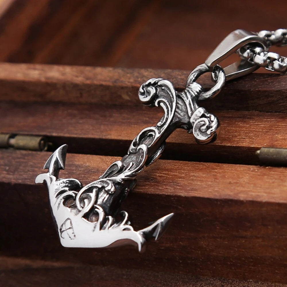 PENDRA Vikinganchor Nordic Anchor Pendant Necklace