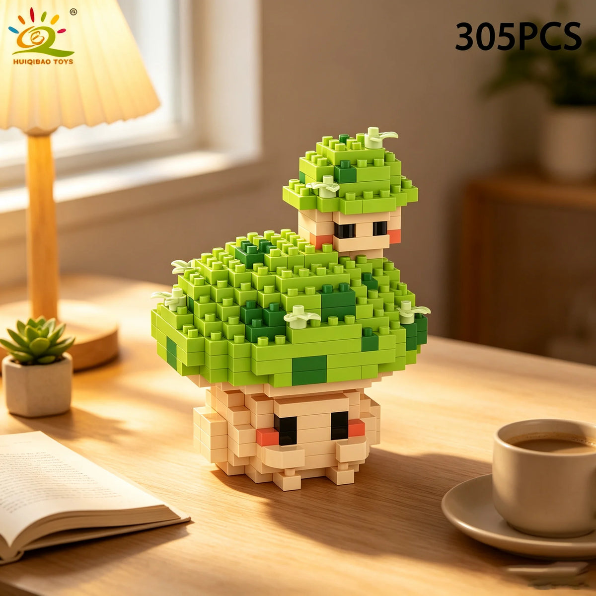PENDRA Cartoon Mushroom Micro Building Set